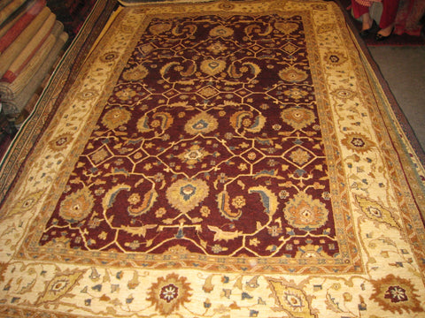 Chobi Carpet Afghan Chobee Design 7x10 Hand Knotted 350 kpsi Red Maroon Rug