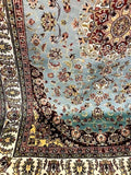 6x9 Pakistan Carpet Rug Persian Silk Wool Blend Hand Knotted Turquoise Sea Green Teal New