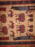 AFGHAN WAR RUG tribal ak47 kalashnikov gun tank rpg 3x5 large battle carpet antique
