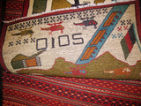 AFGHAN WAR RUG tribal ak47 kalashnikov gun tank rpg 2x2.5 battle carpet antique