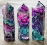 Fluorite Crystal Single Pointed Quartz Pencil Healing Rainbow Gem