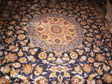 Iranian Kashan Carpet 13x10 Persian Rug Large Size Blue