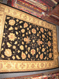 PERSIAN RUG Oriental Carpet chobee chobi afghan 5x8 hand knotted 400 kpsi 100% wool black new stunning