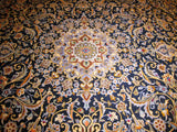 PERSIAN CARPET ORIENTAL rug genuine kashan iran iranian 8x11 400 kpsi 100% wool traditional beautiful huge bed living room large navy blue
