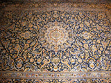 PERSIAN CARPET ORIENTAL rug genuine kashan iran iranian 8x11 400 kpsi 100% wool traditional beautiful huge bed living room large navy blue