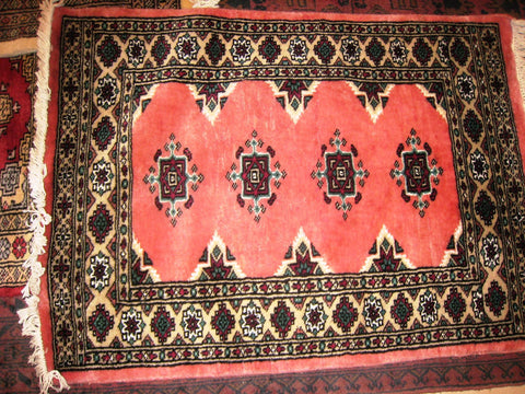 Vintage Small Hand Knotted Persian Rug, Miniature Oriental Wool