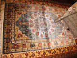 PERSIAN CARPET BEAUTIFUL iran iranian rug persia qom 4x6 hand knotted 100% silk masterpiece koom new blue double sided bedroom 800 kpsi fine