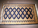 Persian Carpet Oriental Rug genuine ethnic baluchi indian design 3x5 hand knotted silk wool blend geometric living room navy blue royal