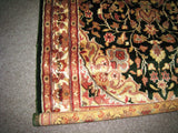 Persian Carpet Oriental Rug genuine ethnic sindhi indian design 3x5 hand knotted silk wool blend floral living room dark green olive new